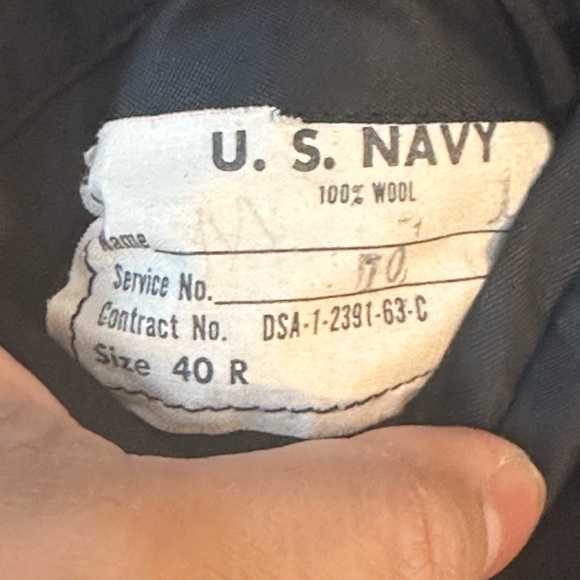 Vintage US Navy  Double Breasted Heavy Wool Gold Buttons Maxi Coat, Size 40R - Picture 9 of 14